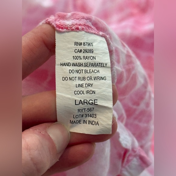 Elan Pink Tie Dye Halter Maxi Dress Size Large Boho Summer slits rayon - Picture 8 of 9